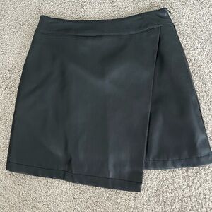 Asymmetrical leather skirt